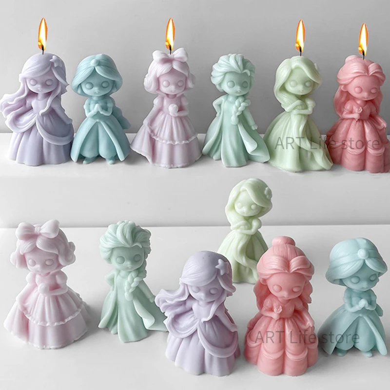 Soap Making Business - 6 Princess Doll Silicone Candle Mold