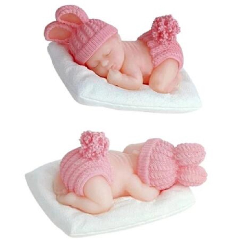 Soap Making Kit For Kids - 3D Sleep Baby Candle Silicone Mold